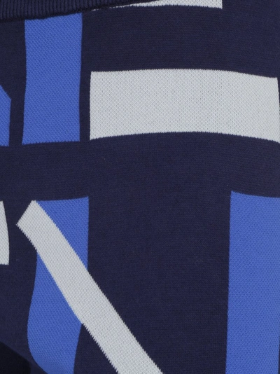 Shop Kenzo Logo Intarsia Track Pants In Blue
