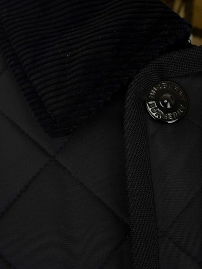 Shop Burberry Graphic Diamond Quilted Varsity Jacket In Black