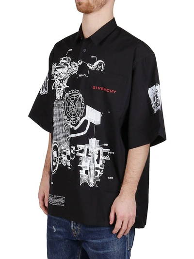 Shop Givenchy Schematics Short Sleeve Shirt In Black