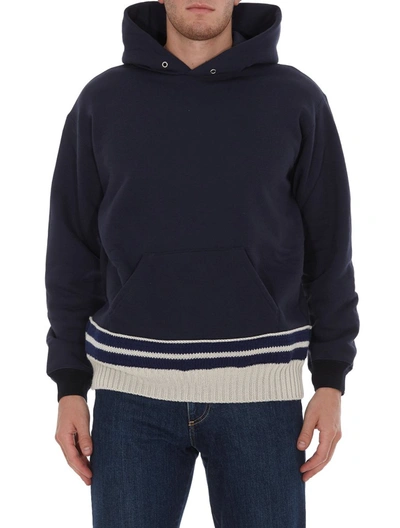 Shop Maison Margiela Hooded Sweatshirt In Navy
