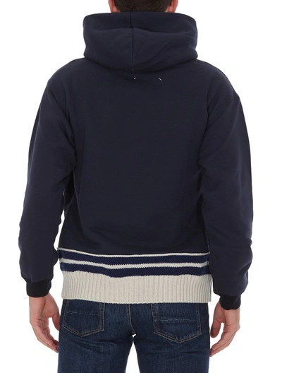 Shop Maison Margiela Hooded Sweatshirt In Navy