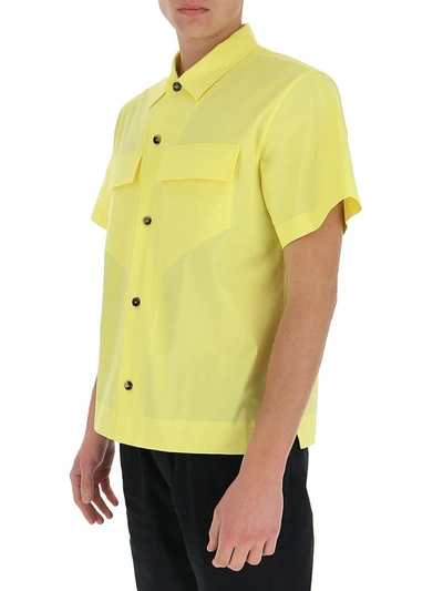 Shop Bottega Veneta Short Sleeve Military Shirt In Yellow