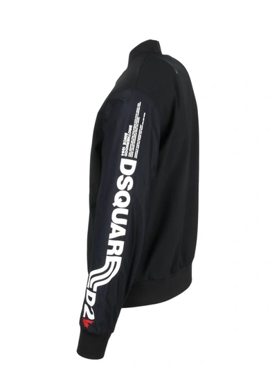 Dsquared2 Logo Stretch Wool Zip Bomber Jacket In Black | ModeSens Dsquared2 Logo Stretch Wool Zip Bomber Jacket In Black | ModeSens