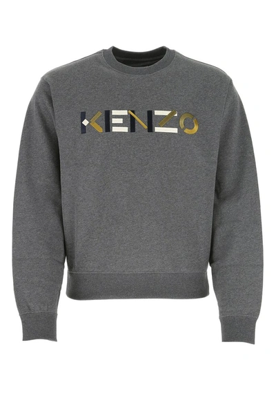 Shop Kenzo Embroidered Logo Sweatshirt In Grey