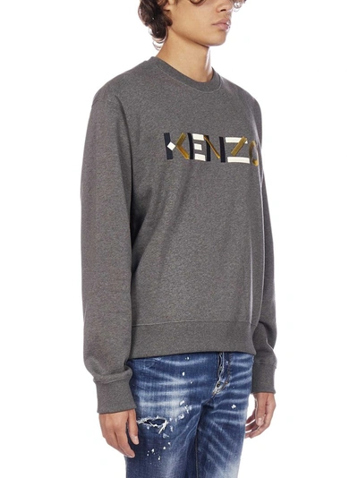 Shop Kenzo Embroidered Logo Sweatshirt In Grey