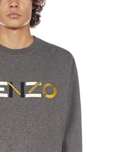 Shop Kenzo Embroidered Logo Sweatshirt In Grey