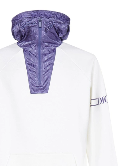 Shop Dior Homme Oblique Detail Oversized Hoodie In White