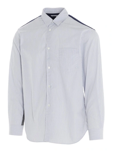 Shop Comme Des Garçons Shirt Pinstriped Shirt In Blue