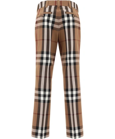 Shop Burberry House Check Tailored Trousers In Multi