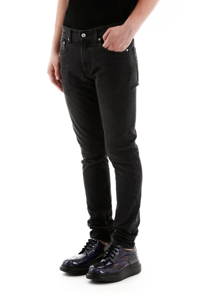 Shop Alexander Mcqueen Slim Fit Jeans In Black