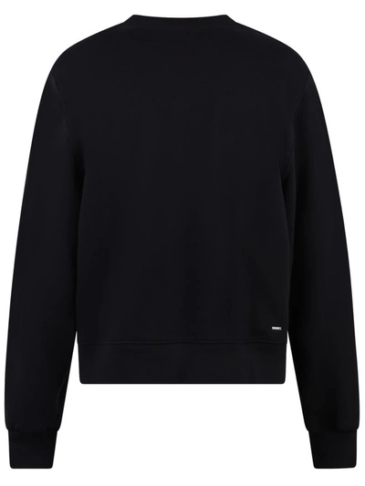 Shop Amiri Logo Print Crewneck Sweatshirt In Black