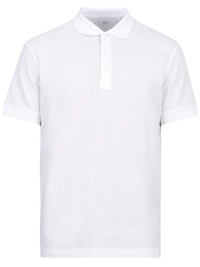 Shop Burberry Monogram Polo Shirt In White