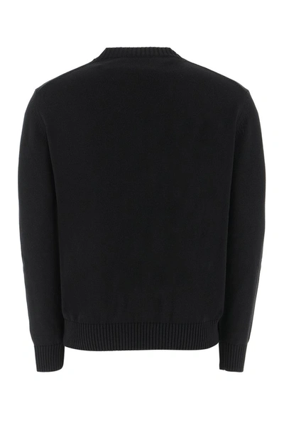 Shop Versace Embroidered Sweater In Black