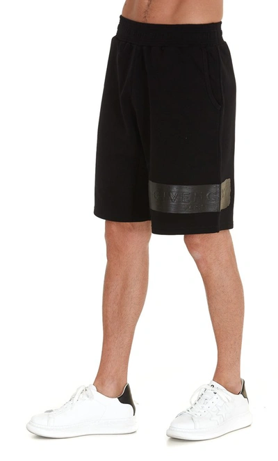 Shop Givenchy Logo Print Track Shorts In Black