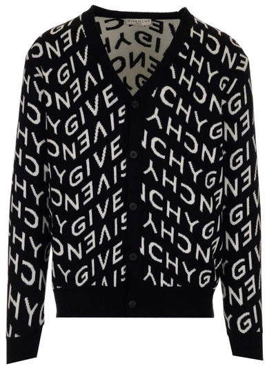 Shop Givenchy Refracted Logo Jacquard Cardigan In Multi