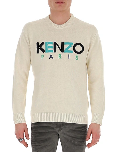 Shop Kenzo Logo Embroiderd Sweater In White