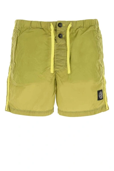 Shop Stone Island Shell Swim Shorts In Green