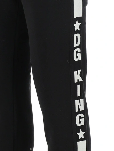 Shop Dolce & Gabbana Dg Star Stripe Joggers In Black