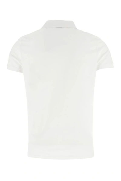 Shop Saint Laurent Monogram Logo Polo Shirt In White