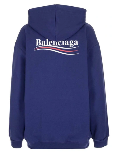 Shop Balenciaga Logo Printed Long In Blue
