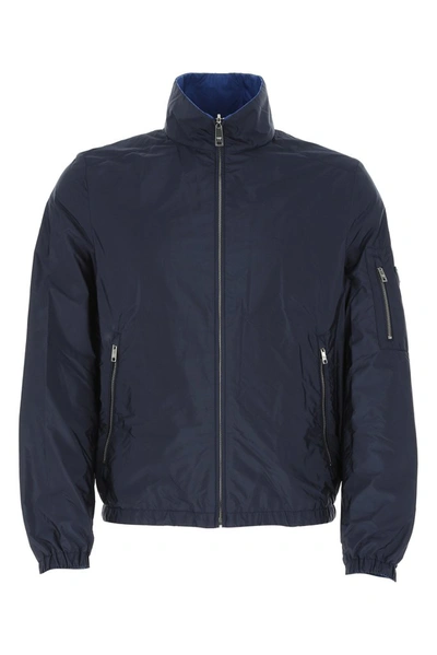 Shop Prada Reversible Zipped Jacket In Blue