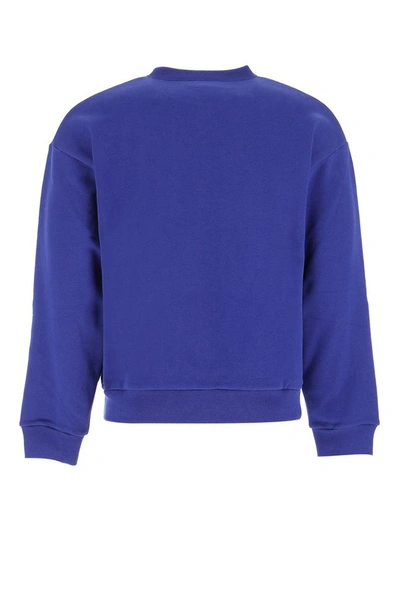 Shop Gucci Logo Printed Sweatshirt In Blue