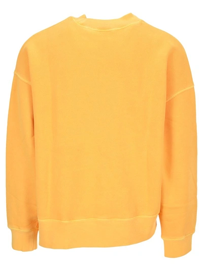 Shop Palm Angels Vintage Logo Print Sweatshirt In Yellow