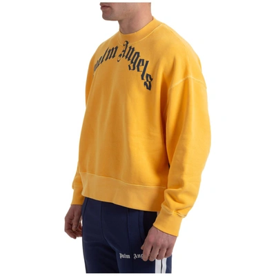 Shop Palm Angels Vintage Logo Print Sweatshirt In Yellow