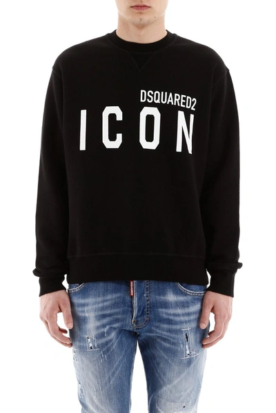 Shop Dsquared2 Icon Print Sweatshirt In Black