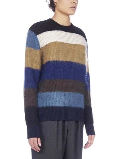 Shop Marni Striped Knit Sweater In Multi
