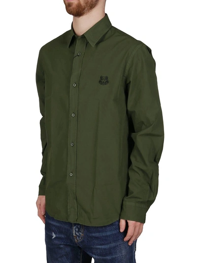 Shop Kenzo Tiger Crest Shirt In Green