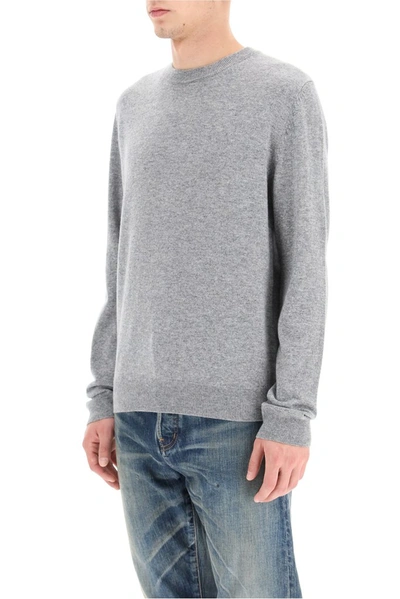 Shop Apc A.p.c. Crewneck Knit Sweater In Grey