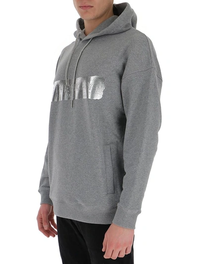 Shop Givenchy Logo Band Hoodie In Grey
