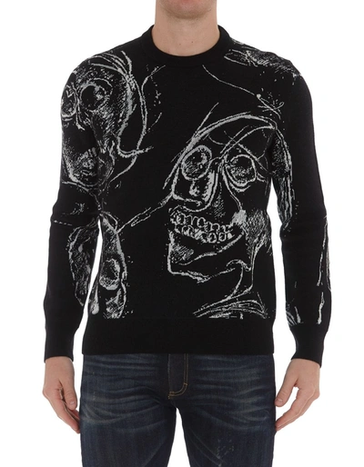 Shop Alexander Mcqueen Skull Knitted Jumper In Black