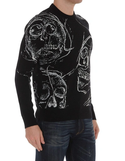 Shop Alexander Mcqueen Skull Knitted Jumper In Black