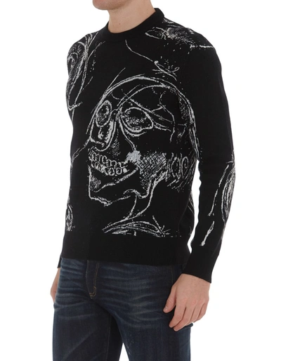 Shop Alexander Mcqueen Skull Knitted Jumper In Black