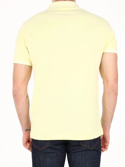 Shop Stone Island Logo Patch Polo Shirt In Yellow