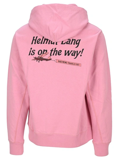 Shop Helmut Lang Drawstring Hoodie In Pink