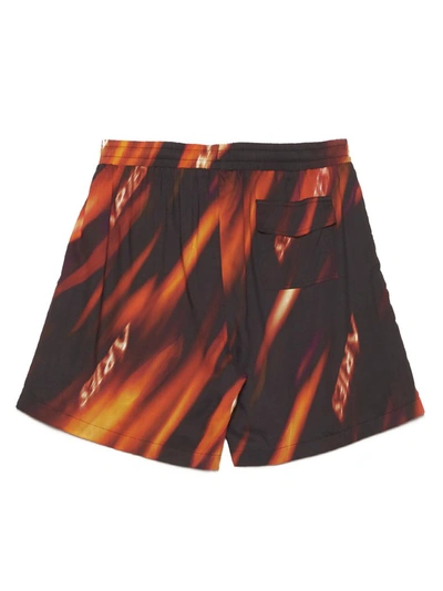 Shop Aries Fyre Logo Shorts In Multi