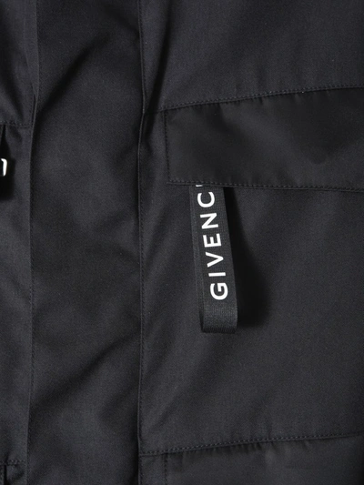 Shop Givenchy Hooded Logo Windbreaker In Black