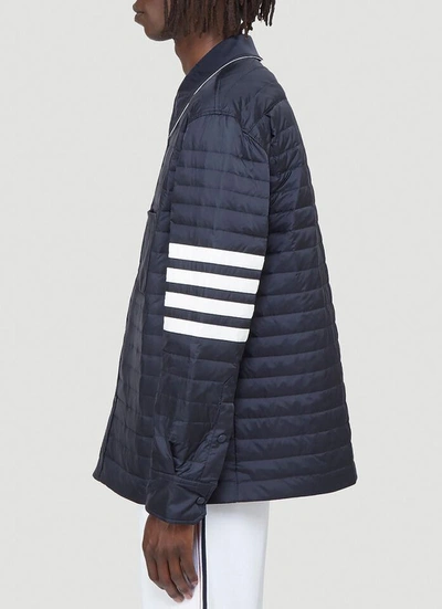 Shop Thom Browne Quilted Jacket In Blue