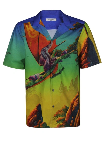 Shop Valentino Dragon At Dawn Print Shirt In Multi