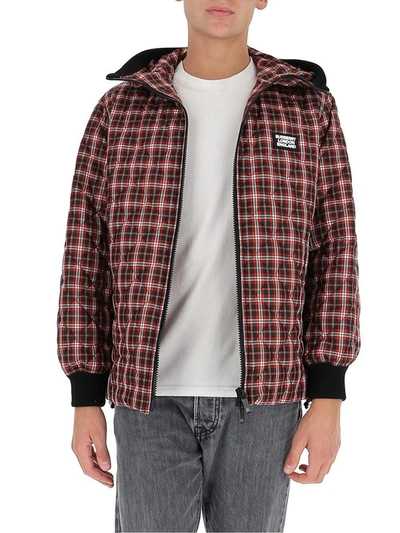 Shop Burberry Diamond Quilted Check Hooded Jacket In Multi