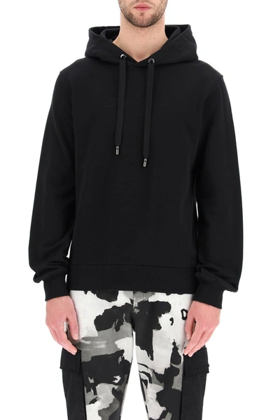 Shop Dolce & Gabbana Logo Embroidered Hoodie In Black