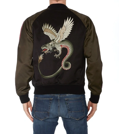 Shop Alexander Mcqueen Logo Bomber Jacket In Black