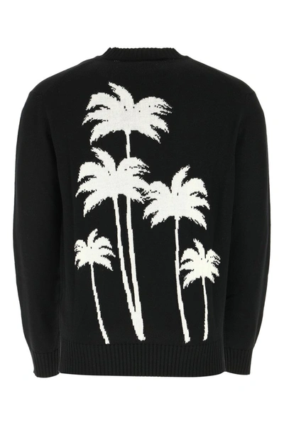 Shop Palm Angels Palm Tree Jacquard Sweater In Black