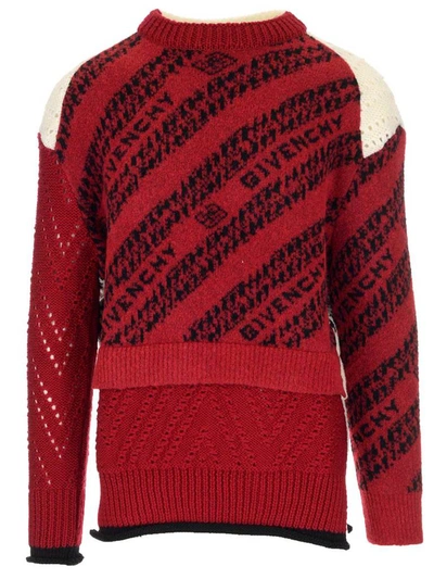 Shop Givenchy Chain Intarsia Patchwork Knit Sweater In Multi