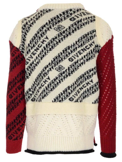 Shop Givenchy Chain Intarsia Patchwork Knit Sweater In Multi