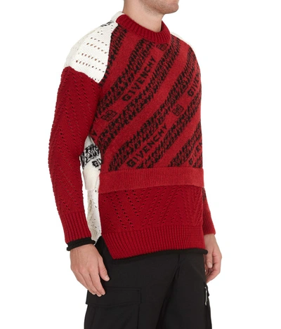 Shop Givenchy Chain Intarsia Patchwork Knit Sweater In Multi