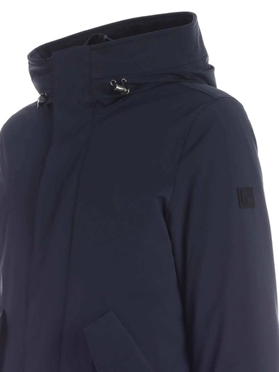 Shop Woolrich Stretch Mountain Parka In Blue